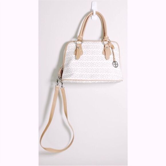 Giani Bernini White Logo Printed Convertible Handbag - Picture 4 of 10